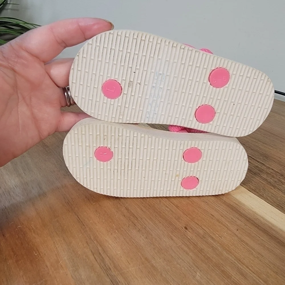 Cat & Jack Unicorn Flip Flops Back strap Pink Size 5/6